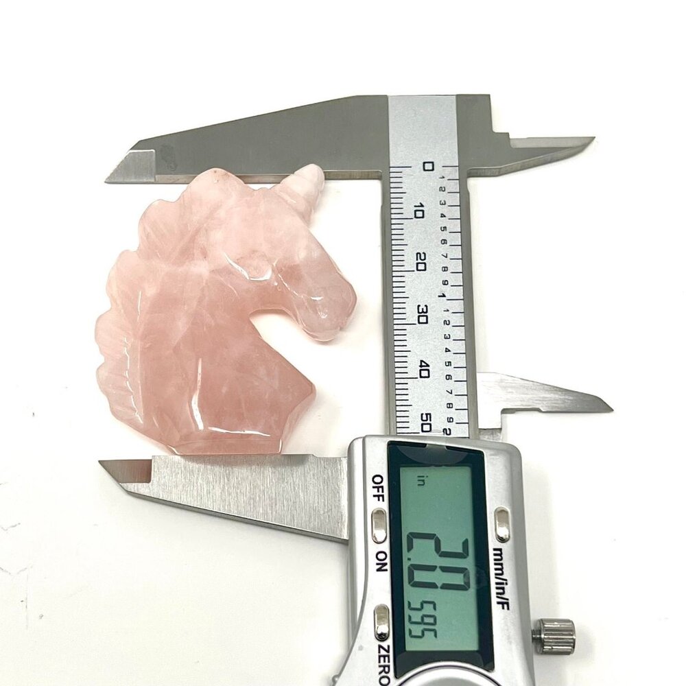 Rose Quartz Pink Unicorn Horse Carving Natural Crystal Stone Healing love - Picture 4 of 7